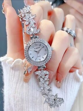 X-Gear Women's Silver Crystal Bracelet Watch - Sparkling Jewelry Timepiece